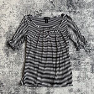 White House Black Market Striped Short Sleeve Top